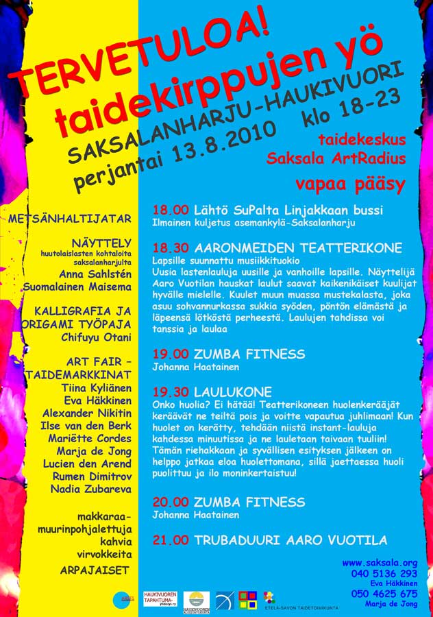 taidekirppujen yö 2010 on Saksalanharju