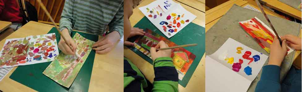 Paintings about the Savo-rail by children of the 3rd and 4th class in Hiirola.