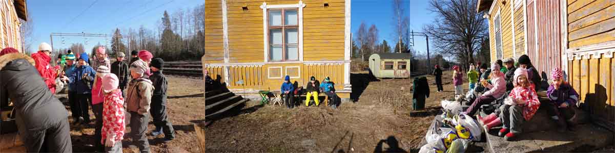 a break during the work at the yard of Hiirola railway station