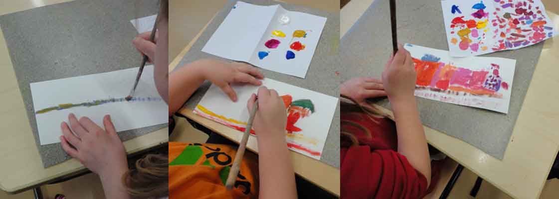 The 1st class of Haukivuori has painted about the railway.