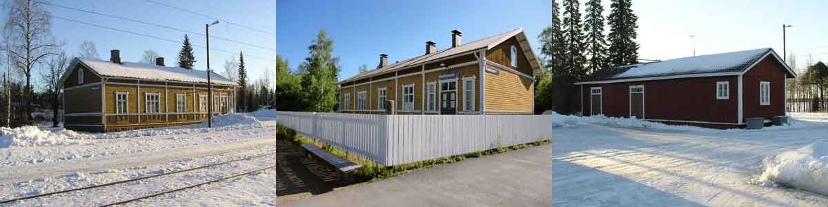 haukivuori railway station front of the building and the barn